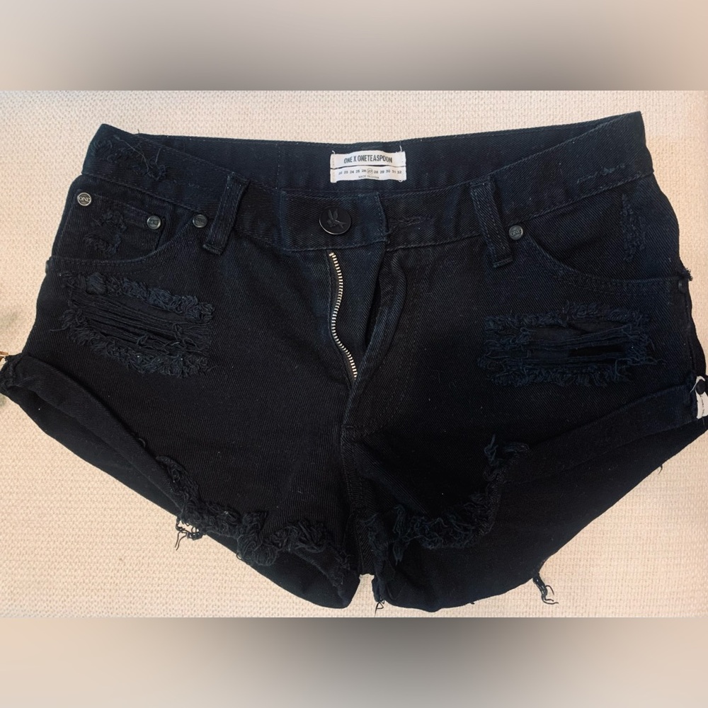 One Teaspoon black Bandits jean shorts